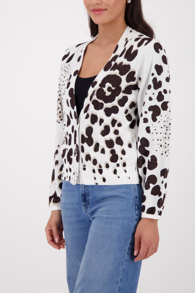 КАРДИГАН MONARI анималистичный принт и V-образный вырез